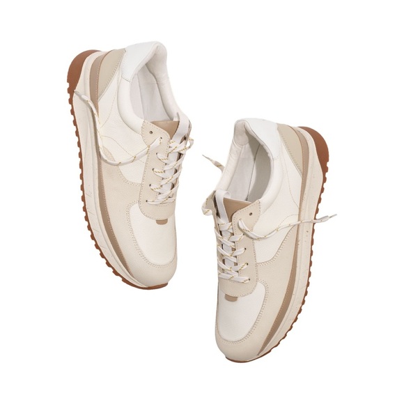 Madewell Kickoff  Sneakers in Neutral Colorblock Leather 6.5 - Picture 1 of 8